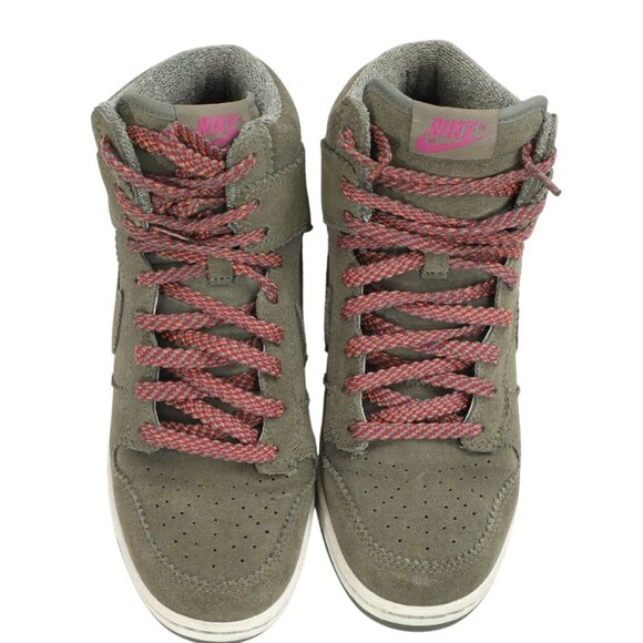 Nike Dunk Sky Hi Medium Olive Green Suede Sneakers Wedge Heelm Womens Size 8 NWB - Picture 3 of 12